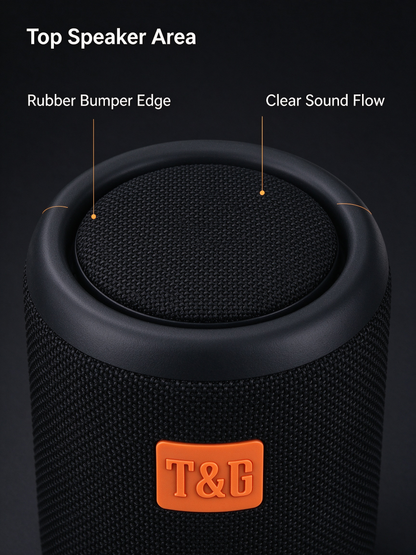 TG365 LED Light Wireless Speaker – Portable Outdoor Wireless Speaker with Built‑In Mic, TWS Stereo, AUX, Micro SD/TF Card, Hands‑Free Calls, FM, USB Drive & Enhanced Shockproof Design – Birthday Party Gif