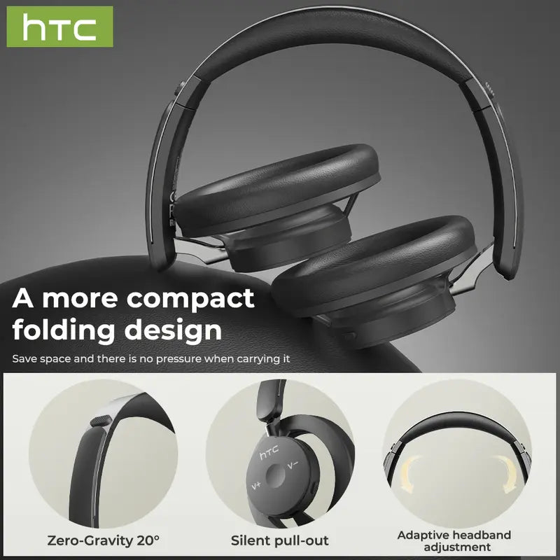 HTC HP06 OWS Open Wireless Headphone Foldable Bluetooth Headphones Over Ear with Built-in Microphone HIFI Stereo Multifunctional Earbuds Wireless Headset for Gaming, Phones, Computers, Electronics Audio Headphone