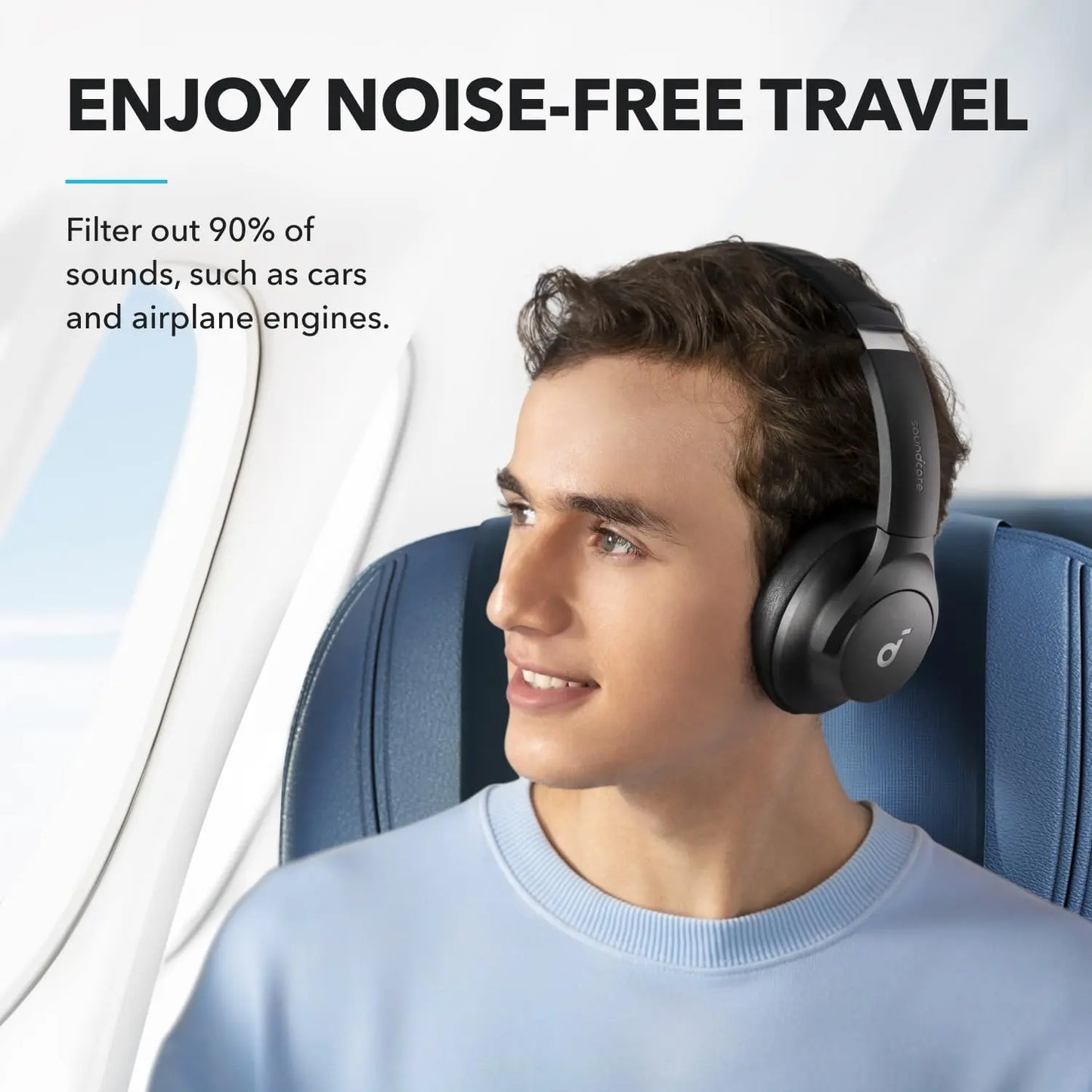 【BLACK FRIDAY】Soundcore by Anker Q20i – Hybrid Active Noise Cancelling Foldable Headphones, 40H ANC Playtime, Hi-Res Audio, Big Bass, App EQ & Transparency Mode