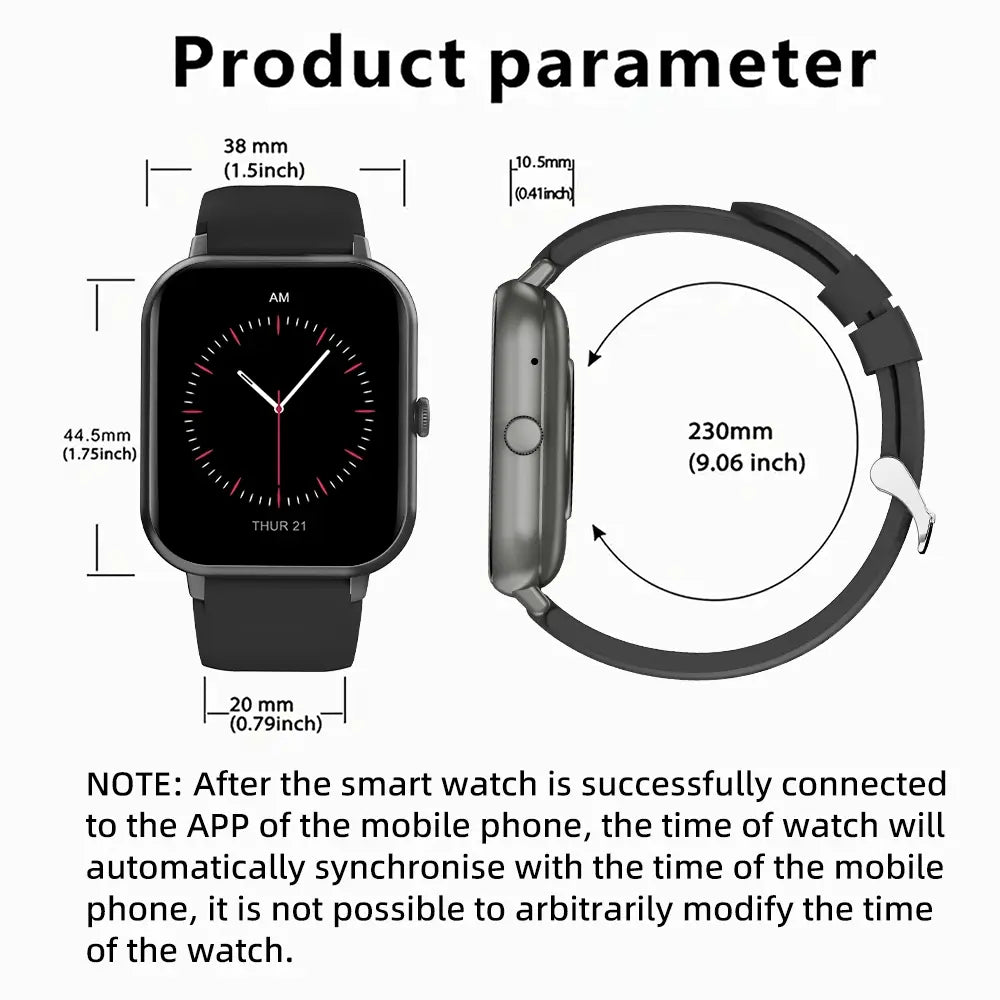 1.83" Touchscreen Smart Watch, Wireless Smart Watch, Calling Smart Watch, Digital Fitness Watches with Call Function & 100+ Sports Modes, Fitness Watch, Waterproof Smartwatch