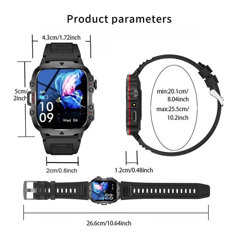 Multifunctional Smartwatch with LED Light – Fashionable Digital Watch, Multiple Sports Modes, Touchscreen, Wireless Call, Custom Photo & Health Tracker