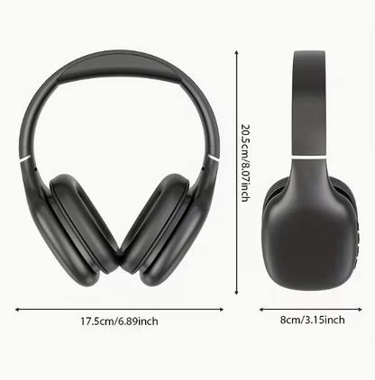 Wireless Over-Ear Headphones with Deep Bass – Lightweight Foldable, Built-in Mic, 3.5mm & Type-C, for Travel, Work, Laptop, Phone & Gaming