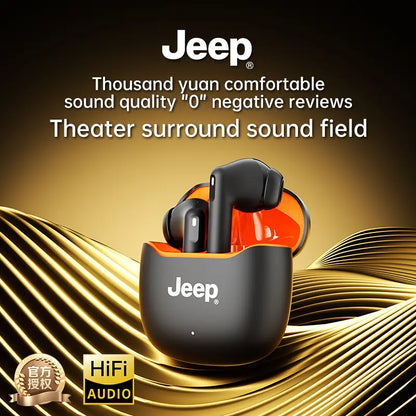 Jeep Series Semi-In-Ear Bluetooth 6.0 Headphones - Type-C Charging, 5H Playback, HD Calls, Anti-Slip Silicone Cover