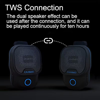 Cycling Wearable Wireless Speaker – TWS, Mini & Convenient, Built-in Mic, Up to 30 Hours Battery