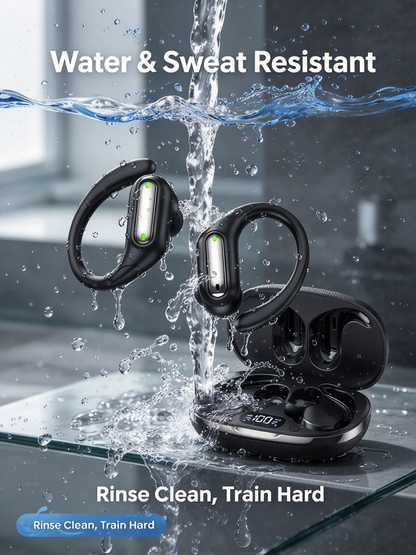 S13 Ear-Hook Bluetooth Earphones - ANC Noise Cancelling, Hi-Fi Sound, Long Battery for Sports