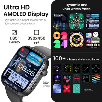 TOZO S6 Smartwatch - Ultra-Clear AMOLED Screen, Bluetooth Call, Sports Modes, Heart Rate and Sleep Oxygen Monitor, IP68 Water Resistant Fitness Tracker