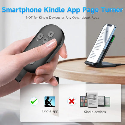 SEANCHEER R1 Scrolling Remote Control for Phone, Page Turner for Kindle App (Not for All Kindle Devices), Camera Shutter Controller for Photo and Video, Connect via Bluetooth, USB-C Charging – 🔥 Buy 1 Get 1 FREE 🔥 (Limited Offer)