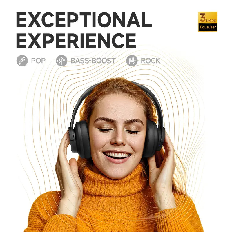 Picun B8 Bluetooth Headphones, 120H Playtime Headphone Wireless Bluetooth with 3 EQ Modes, Low Latency, Hands-Free Calls, Over Ear Headphones for Travel Home Office Cellphone PC Hifi Sound Quality