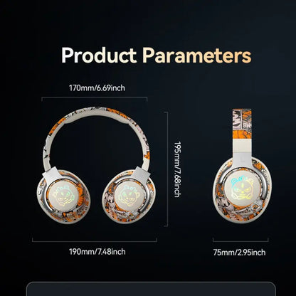 Foldable Wireless Bluetooth-Compatible Headphones - Noise Cancelling, Long Battery Life, Portable Design for Gaming and Music