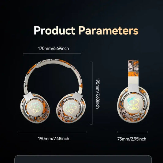 Foldable Wireless Bluetooth-Compatible Headphones - Noise Cancelling, Long Battery Life, Portable Design for Gaming and Music