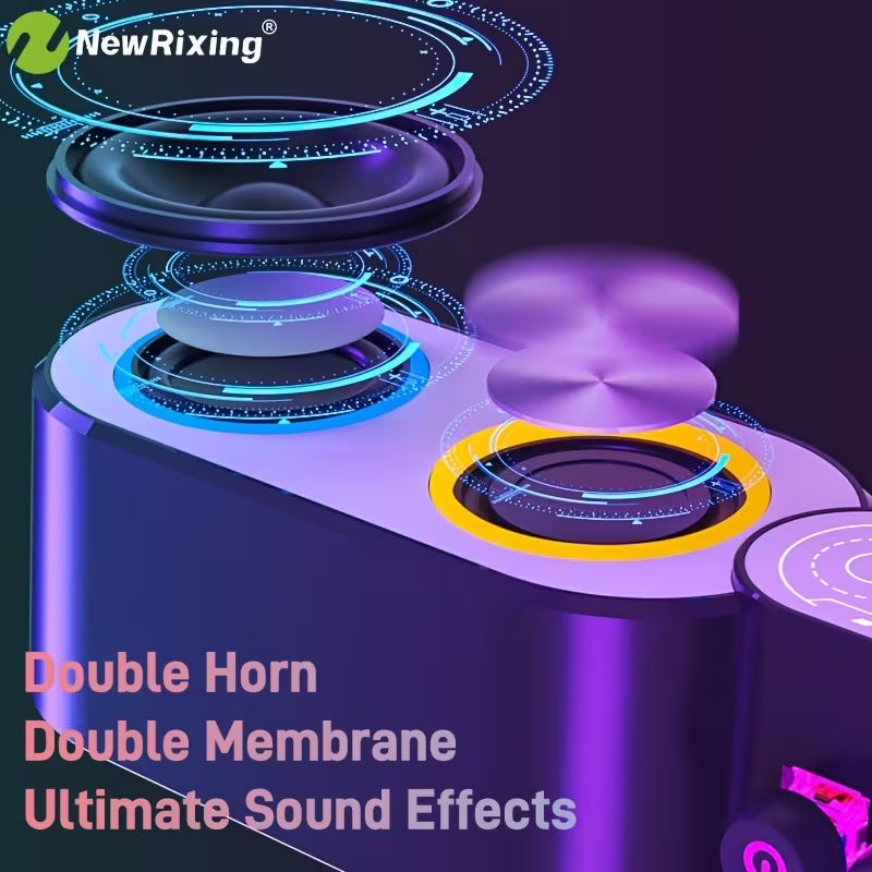 Wireless RGB PC Speaker – HiFi Subwoofer, Plug & Play with BT/USB/TF/FM/AUX for PC, Laptop & TV