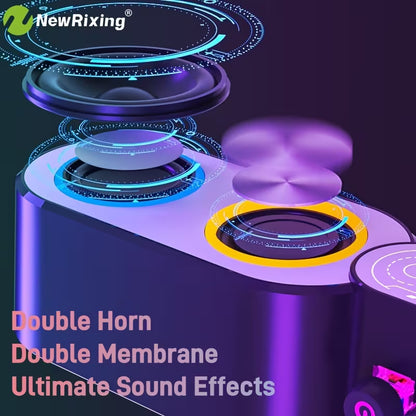 Wireless RGB PC Speaker – HiFi Subwoofer, Plug & Play with BT/USB/TF/FM/AUX for PC, Laptop & TV