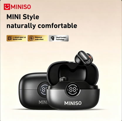 MINISO MS105 Wireless Earbuds – Bluetooth 6.0, In-Ear, Waterproof, Built-in Mic – Ideal for Office, Sports, Study, Calls & Gaming