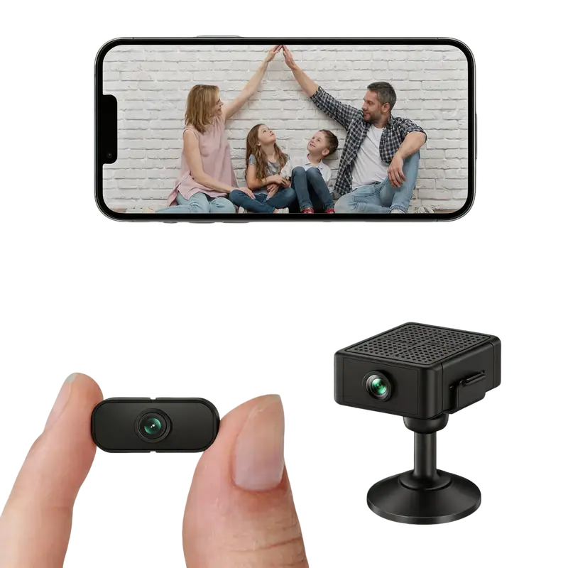 Mini WiFi Surveillance Camera with Strong Magnet - 2K HD, Night Vision, 3H Battery/USB Power, AI Motion Detection for iOS and Android