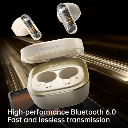 Monster W50 Wireless Sports Bluetooth Headset - Semi-In-Ear, Noise Reduction, Universal Long Battery Life