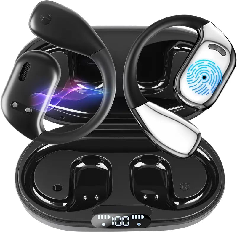 True Wireless Stereo Headphones – Long Battery Life, Open-Back Design, Touch Control, USB-C Charging, Ideal for Gaming & Calls