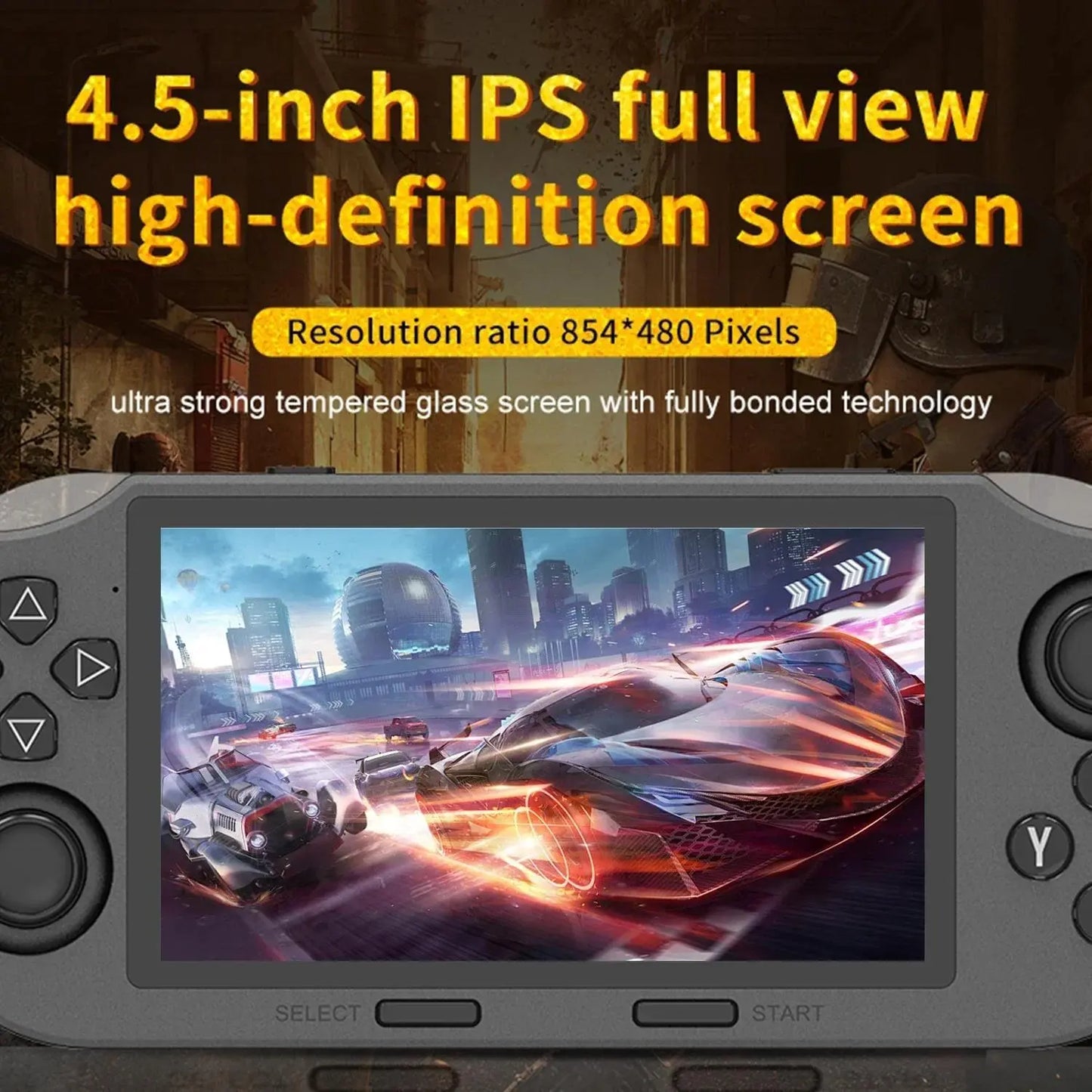 LASTEND SF3000 Portable Retro Handheld Game Console - 4.5-Inch IPS Display, 3000mAh Battery, 16GB TF Card, Compact Gaming Set