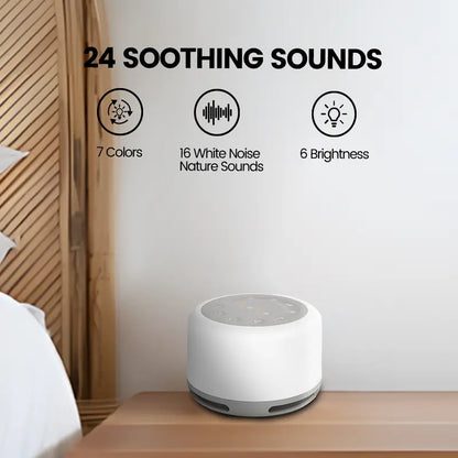 Vaydeer White Noise Sound Machine - Portable Sound Machine for Adults, Sound Machine for Sleep, with Bluetooth Function,24 Soothing Sounds,7 Colors Light, Timer, White Noise Machine for Sleeping Office Privacy Home Gift, Christmas present