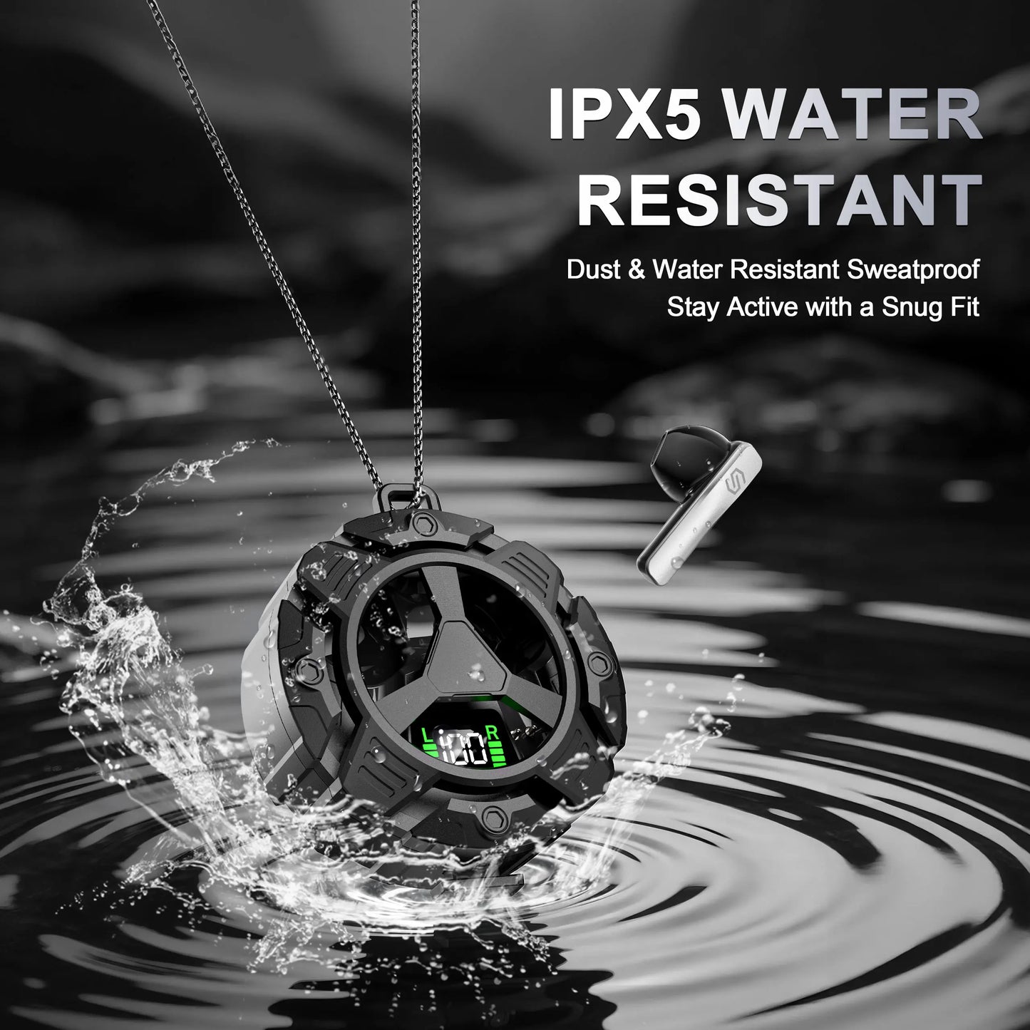 Gaming Earbuds - Mecha Design, Low Latency, RGB Light, HiFi Stereo, IPX5 Water Resistant