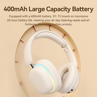 Over-Ear Bluetooth Headphones with Lighting Effects – Stylish & Trendy, Versatile for Entertainment & Study