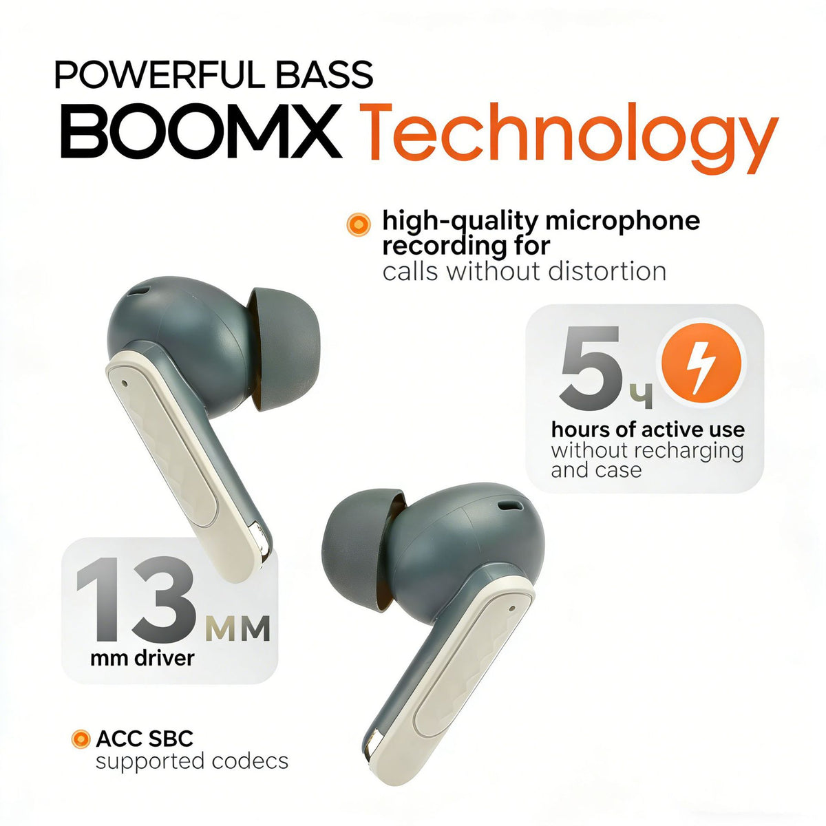 Ivante Wireless Earbuds - Active Noise Cancelling with 60H Total Playtime