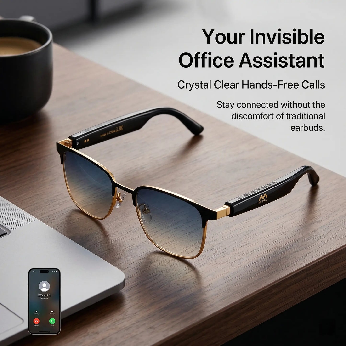 MIRO M10Pro Smart Audio Glasses with Lifetime Free Membership - 10-Hour Battery, Blue Light Filter, Stereo Audio for Meetings, Work, Travel and Daily Use