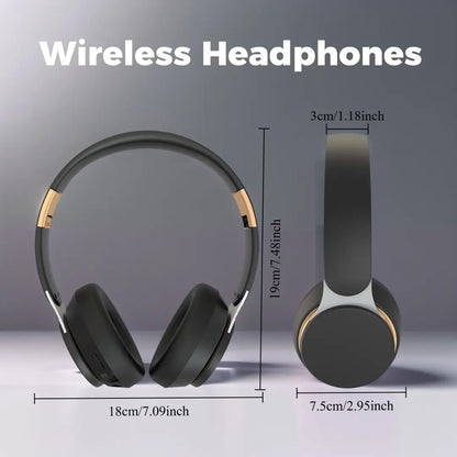 Wireless Over-Ear Headphones with Microphone - Deep Bass, Comfortable Protein Ear Cushions, Bluetooth Gaming Headset for PC and Travel