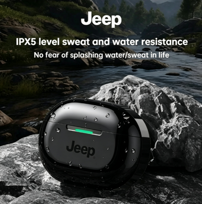 Jeep JP EW011 TWS Bluetooth 6.0 Earphones - Stereo Bass, Noise Cancelling Mic, IPX5 Water Resistant, 20H Playback for Sports