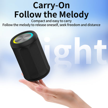 Portable Speaker with Crystal Clear HD Sound & RGBW Dynamic Light Show – IPX5, All-Day Playtime, TWS Pairing, Subwoofer & Stereo Sound, USB-C Charging, for Smartphone/Tablet, Home/Office/Party
