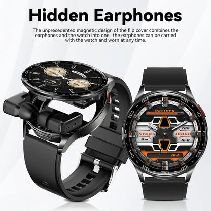 Smart Watch with Earbuds – Call Receive & Music Playback, Multifunctional Sports Watch, 100+ Sports Modes, Step Counter, Compatible with Android, Perfect Gift for Men & Women