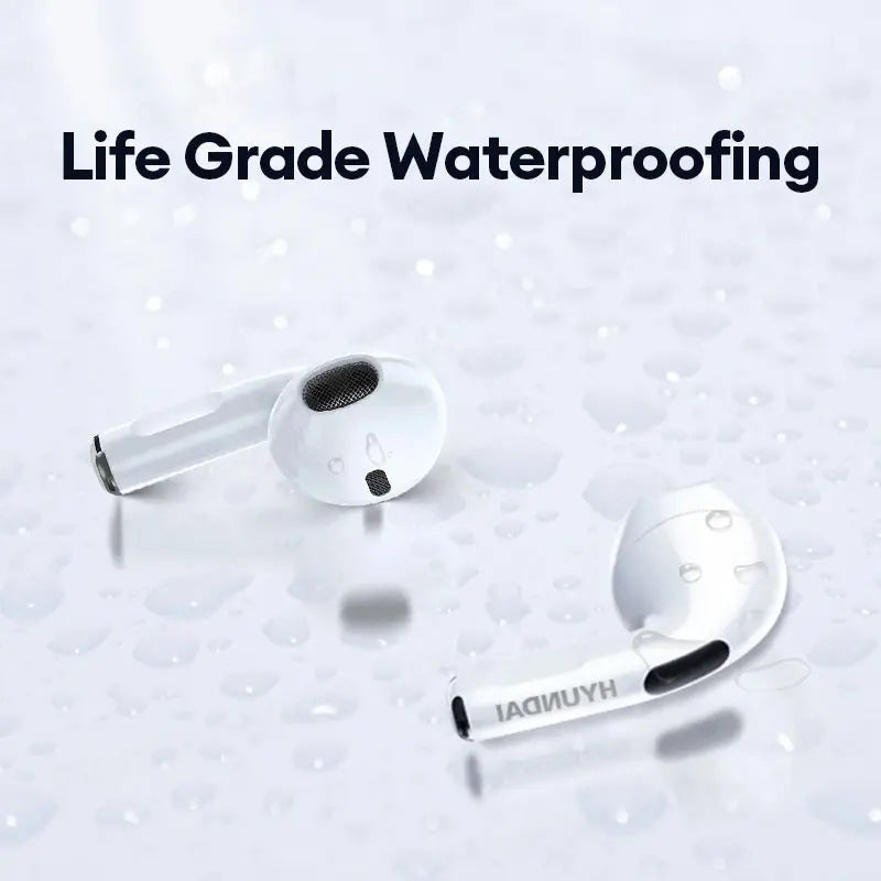 HYUNDAI T02 TWS Bluetooth Earbuds - Voice Quick Wake-Up Chat Headset, Wireless Audio Earphones for Music and Calls