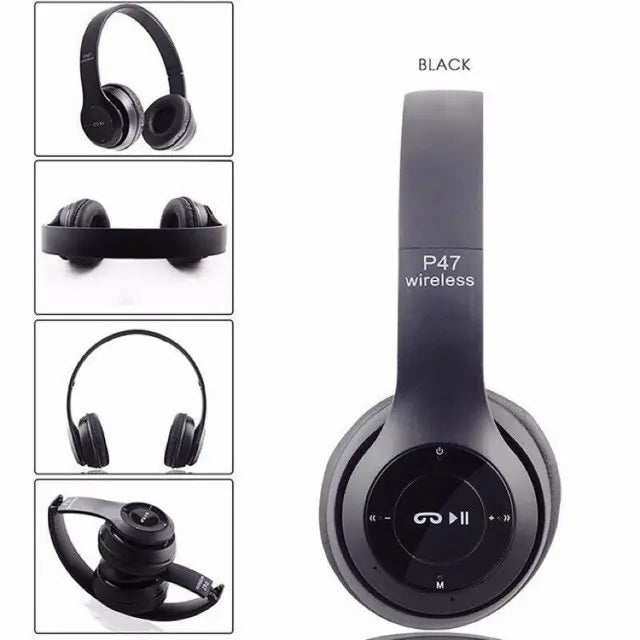 Buy 1 Get 1 Free P47 Wireless Bluetooth 5.0 Foldable Over-Ear Headphones - Order 1 Get 2, Built-in Mic, Noise Reduction, USB Rechargeable