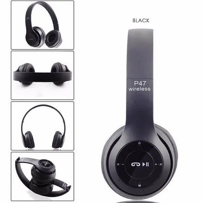 Buy 1 Get 1 Free P47 Wireless Bluetooth 5.0 Foldable Over-Ear Headphones - Order 1 Get 2, Built-in Mic, Noise Reduction, USB Rechargeable