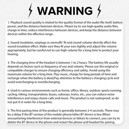 Wireless Open-Ear Earphone – Noise-Cancelling with Touch Control, Volume Control, USB Charging, for Gaming, Sports & Workout