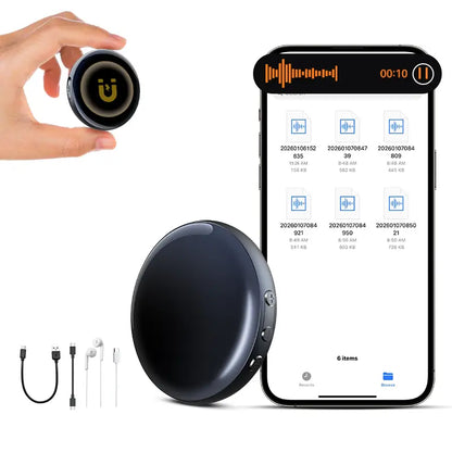 32GB Ultra Magnetic Voice Recorder – One-Touch Recording, 96H Continuous, HD Noise Reduction, Long Battery, with OTG Adapter