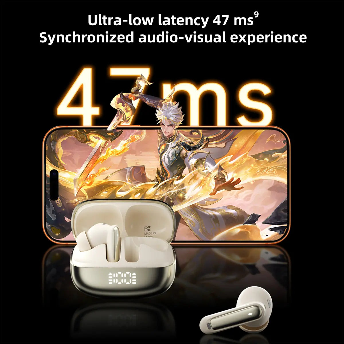 Biaze D79 Pro ANC TWS Wireless Earphones - Bluetooth 5.4, Bass Stereo, Noise Cancelling Mic, IPX5 Water Resistant for Sports
