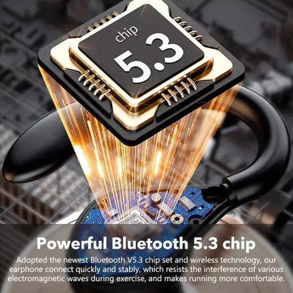 R400 Bluetooth 5.3 TWS Wireless Earphones - Ear Hook Design, Stereo Sound Earbuds