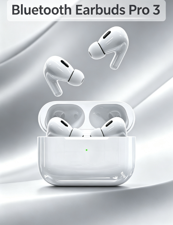 Pro 3 ANC Bluetooth Earbuds – Active Noise Cancelling, Extended Playtime, Touch Control for Sports & Work
