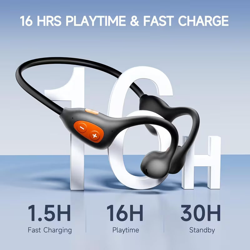 Open Ear Bluetooth 6.1 Wireless Headphones - Air Conduction Sport Earbuds, Clear Calls, Lightweight for Running and Cycling (Black)