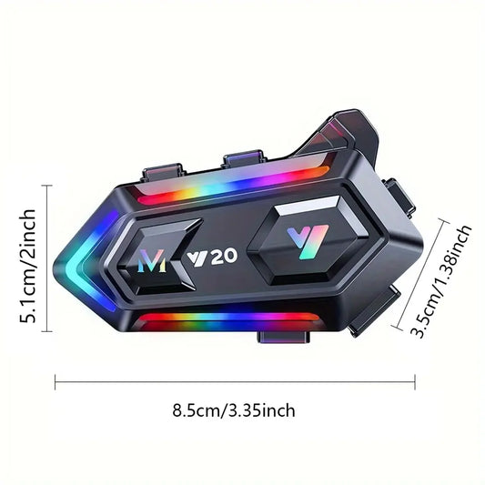 Motorcycle Helmet Headset BT5.0 – Wireless Stereo Earphones with Noise-Cancelling Microphone, Waterproof & RGB Lights – Perfect Bluetooth Motorcycle Accessories