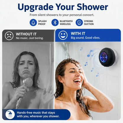Waterproof Bluetooth Speaker with Suction Cup & Lanyard 2-in-1 Portable Wireless Shower Speaker for Bathroom, Outdoor, Beach & Car RGB LED Mini Travel Speaker for Hiking Camping | Gift for Men Women – 🔥 Order 1 Get 2 🔥
