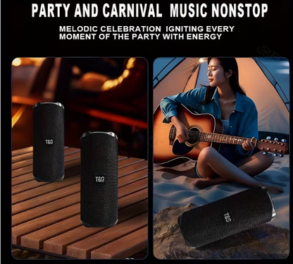 Portable Wireless Speaker – High-Definition Sound, Powerful Bass, IPX4, Hands-Free Calls, Multi-Playback (TF/USB/Wireless/AUX), Compact for Outdoor, Travel & Parties