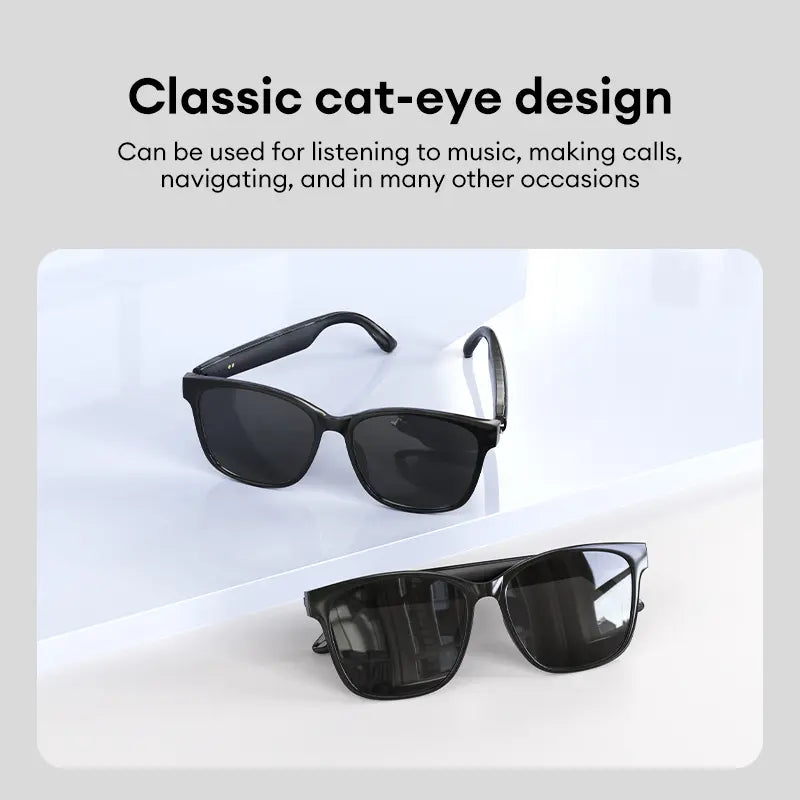 HYUNDAI C8 Wearable Smart Glasses - Bluetooth-Compatible Earbud Headphone for Music and Calls, Durable Electronic Audio Glasses
