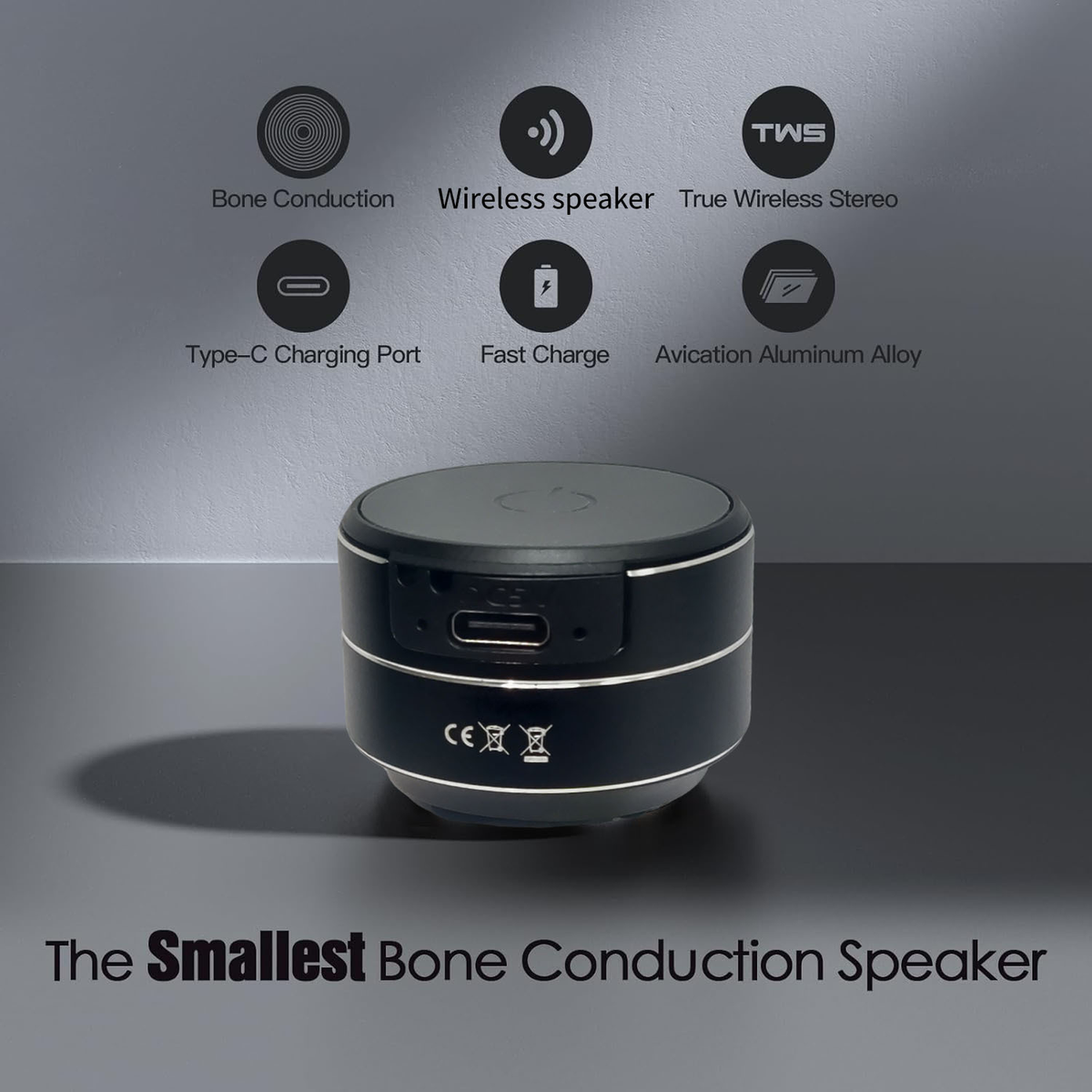 ES2401 Bone Conduction Bluetooth Speaker – Aluminum Alloy High-Power Vibration Speaker