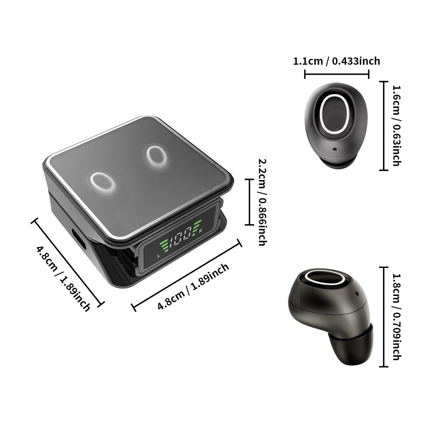 Mini Invisible Wireless Earbuds with Mic – Bluetooth 5.4, Comfortable Silicone Tips, Ideal for Small Ear Canals, Travel & Relaxation