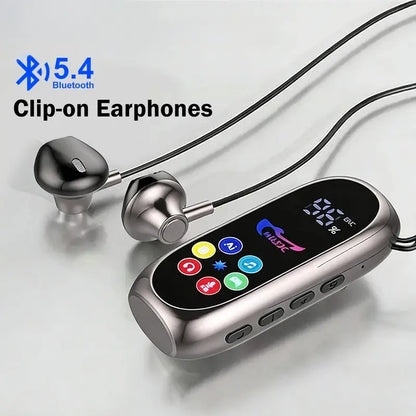 Buy 1 Get 1 Free Bluetooth 5.4 Neckband Clip-On Earphones - TWS Gaming Headset with HD Mic, Color Screen, Noise Reduction