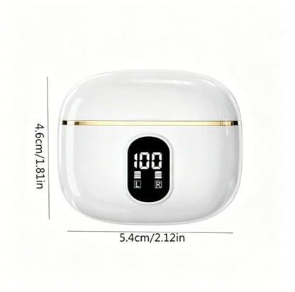 Wireless Earbuds with LED Display – In-Ear Design, Mic for Sports/Gaming/Travel, Lightweight In-Ear Monitor Headset