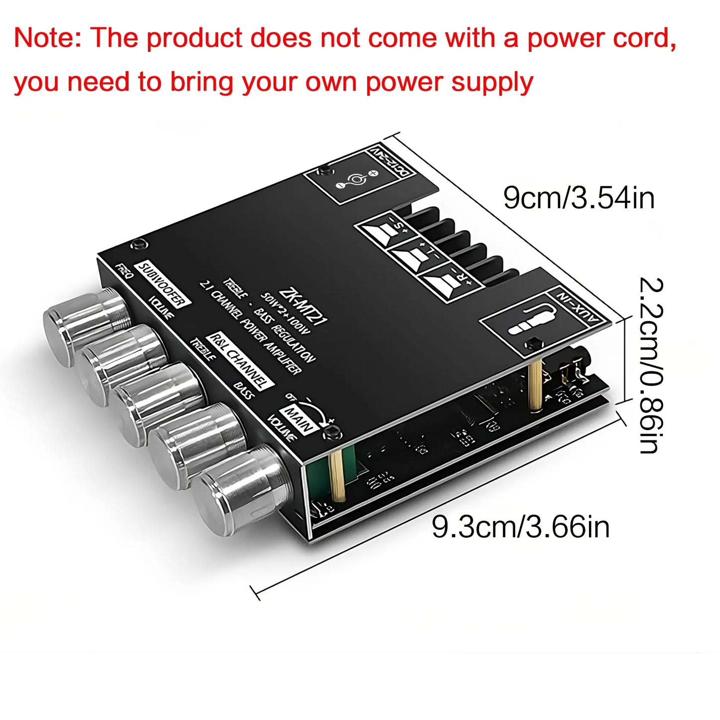 2.1 Channel Bluetooth Audio Power Amplifier Board Module for DIY Home Theater