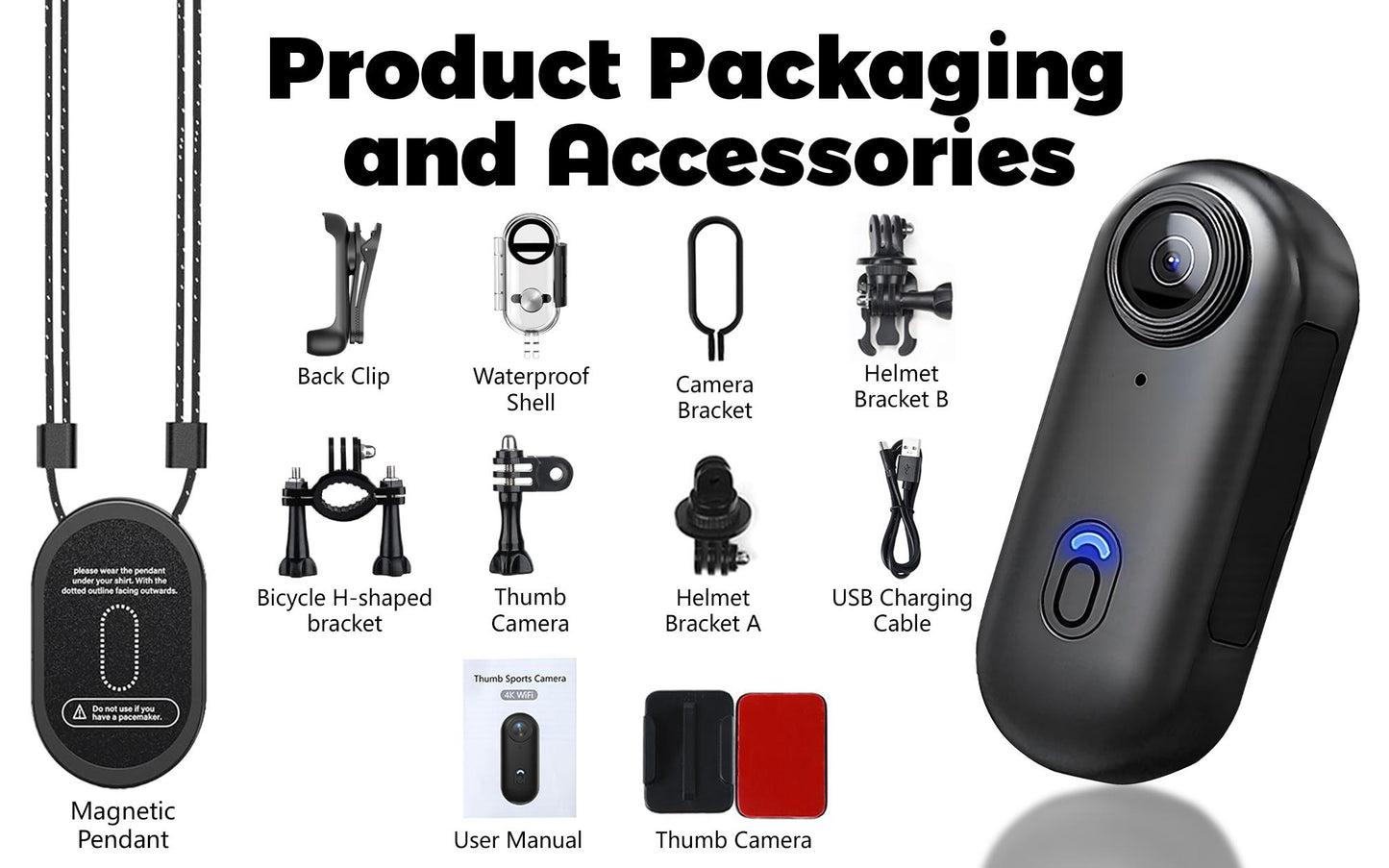 NUISK Thumb Action Camera, Portable POV Body Cam, Ultra Compact, Hands-Free, Compact Magnetic Sports Camera,. Ideal for Cycling, Pets, Vlogging. Supports U3+ Card, Waterproof. Perfect Gift for Beginners. Spring Renewal. tiktokshopspringglowup summerwins