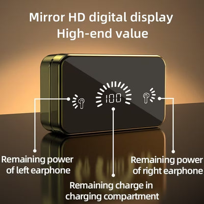 2025 New S20 Mirror Digital Display Bluetooth Earbuds – Wireless Noise Cancelling In-Ear Headphones, Ultra-Long Battery Life, Universal Compatibility